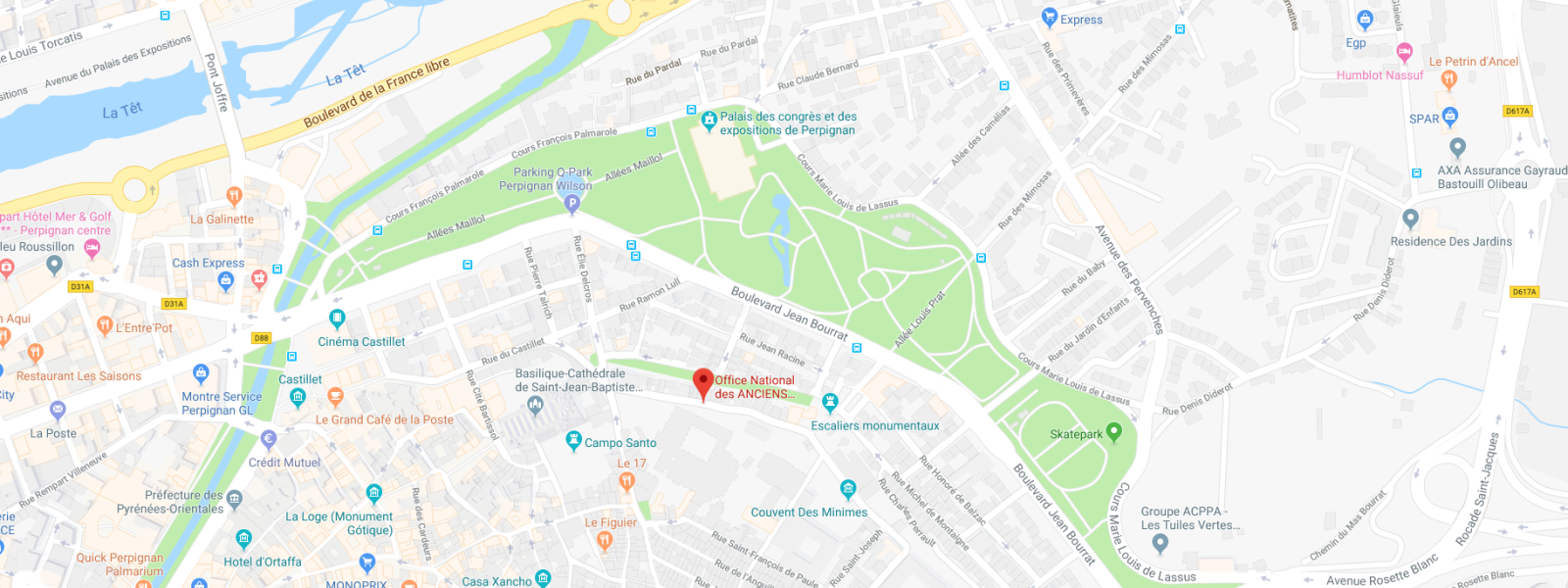 carte Service départemental de l'ONACVG des Pyrénées-Orientales