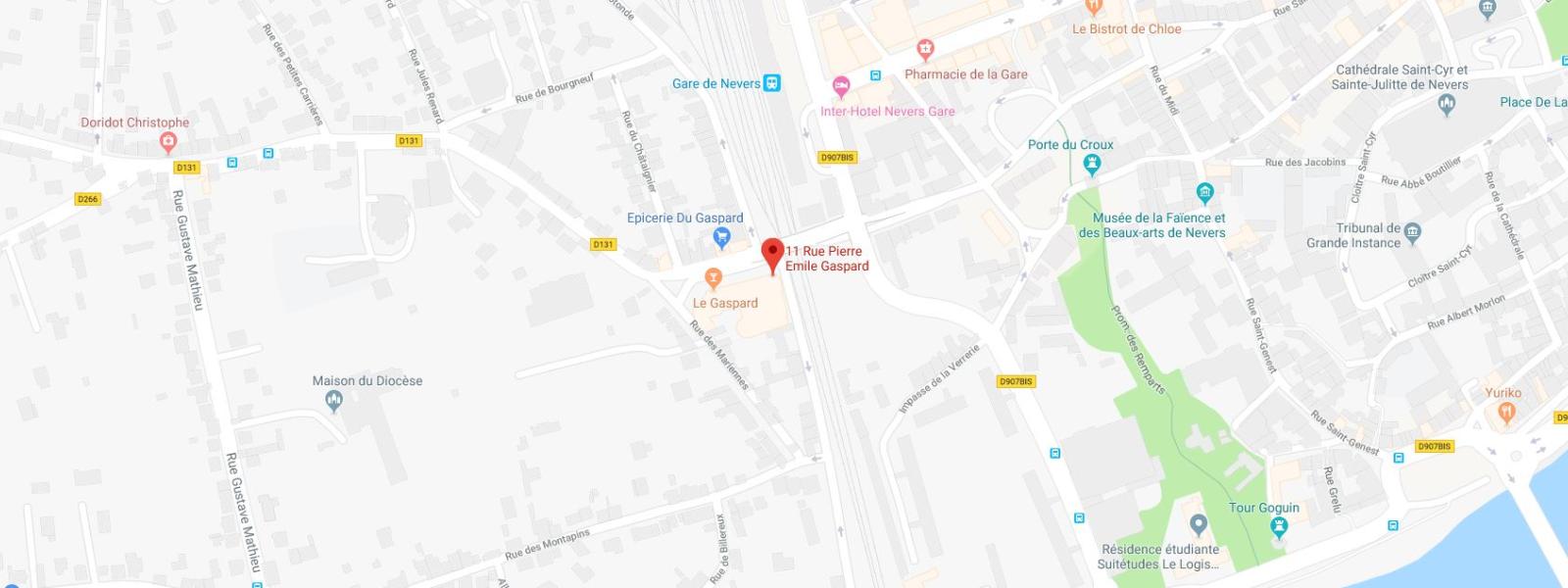 carte du service départemental de la Nièvre