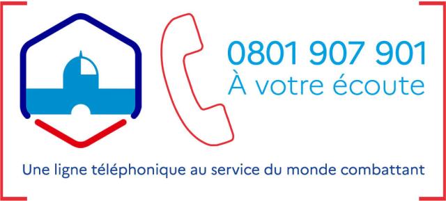 Service d’assistance téléphonique pour le monde combattant : 0801 907 901, À votre écoute. Une ligne téléphonique au service du monde combattant.